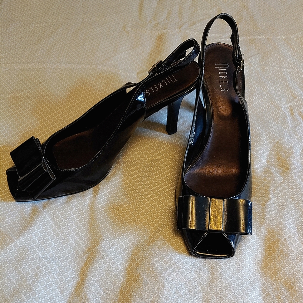 Nickels, Size 11, Black, Peep Toe Heels, NWOB
